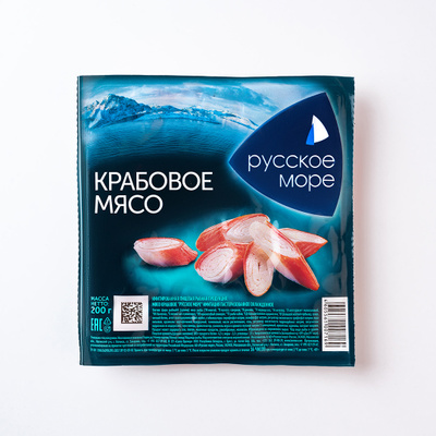 Крабовые палочки с мясом натурального краба Королевский краб Русское море 250 г